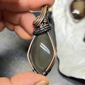 Glass butte rainbow obsidian. Handcrafted Wire Wrapped Pendant